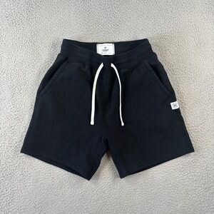 Reigning Champ Shorts Mens Small 6" Inseam Cotton Drawstring Stretch Black